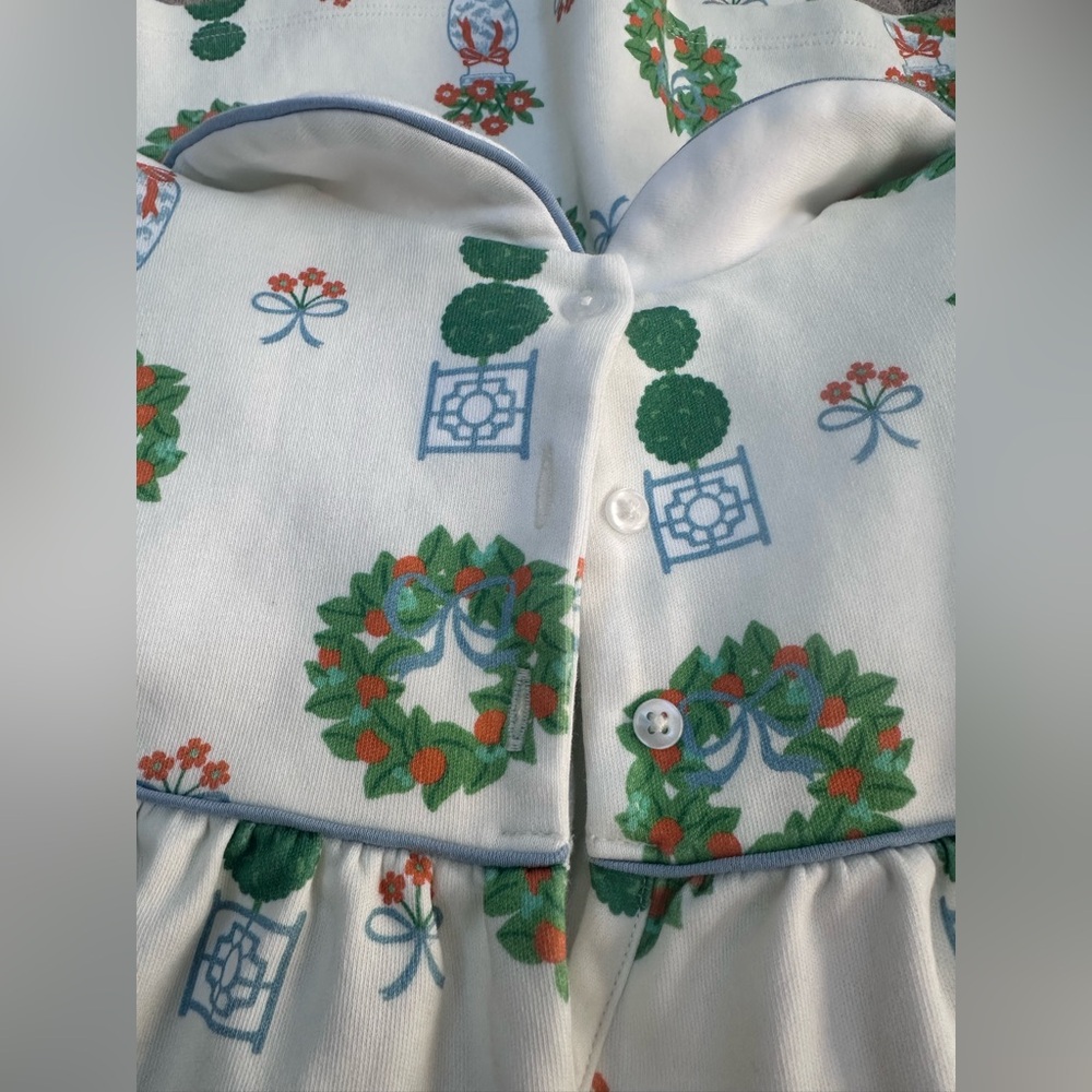 EUC THE BEAUFORT BONNET COMPANY TOPIARY CHRISTMAS DRESS ORANGE WREATHS SIZE 8 - Picture 5 of 5